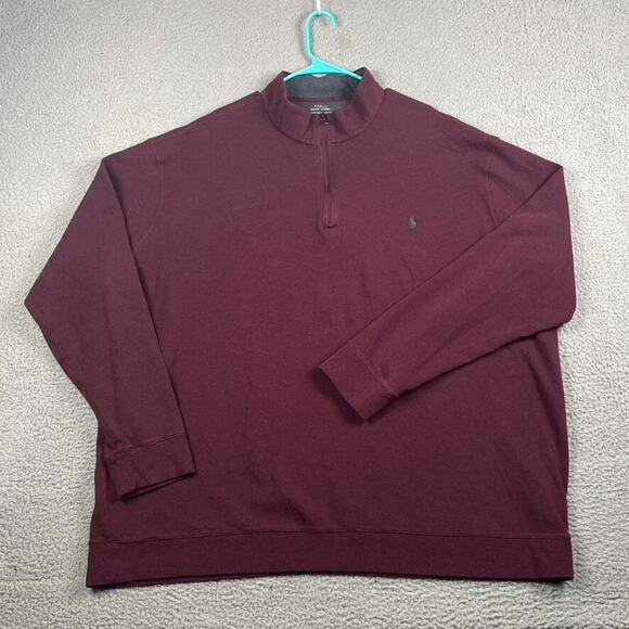 Polo Ralph Lauren 1/4 Zip Pullover Sweater Men's 4XLT Tall Red Causal Athletic - Picture 1 of 7